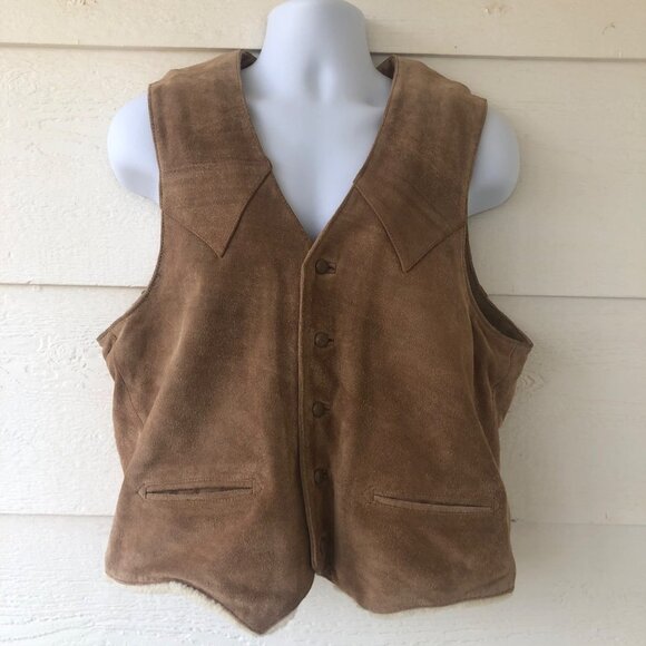 Adler Leather Manufacturing Co Other - Adler Leather Manufacturing Co Vintage Size 42 Suede Sherpa Lined Vest Jacket